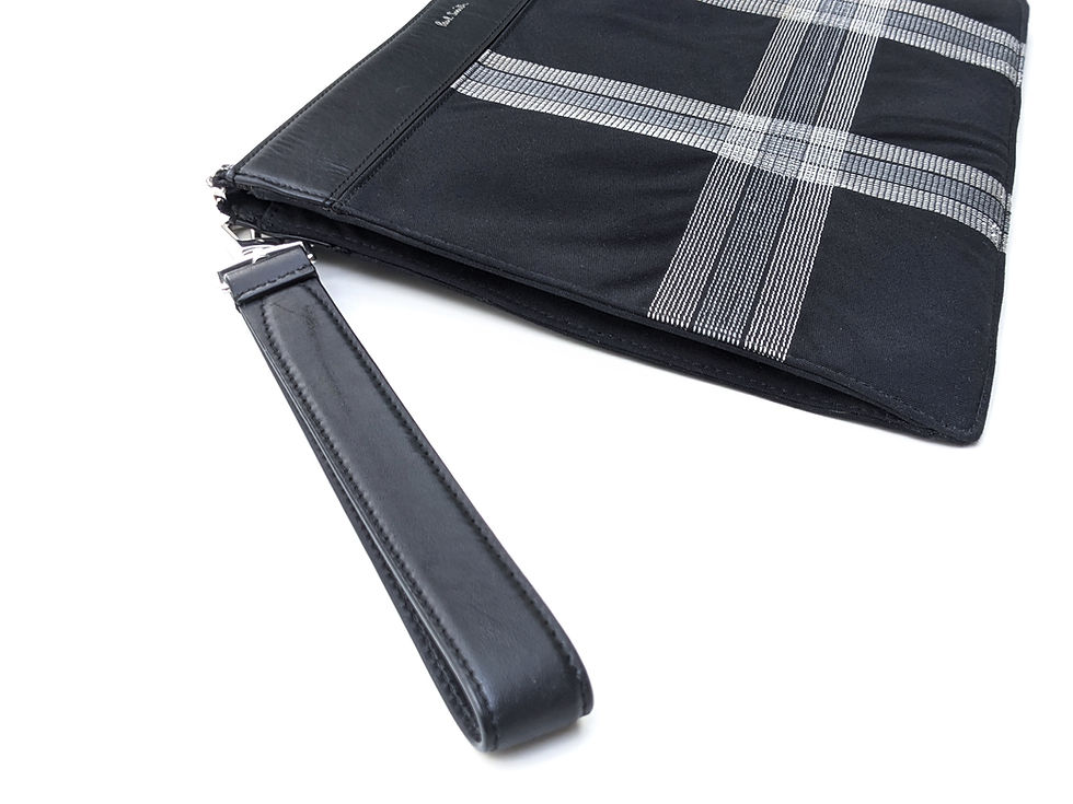 Thumbnail: Paul Smith Men's Check Leather Trim Document Case Pouch RRP: £300