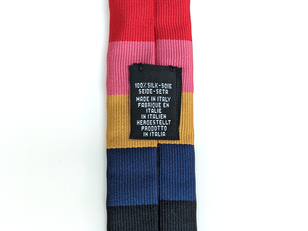 Thumbnail: Paul Smith silk narrow tie label: Made in Italy, 100% Silk.