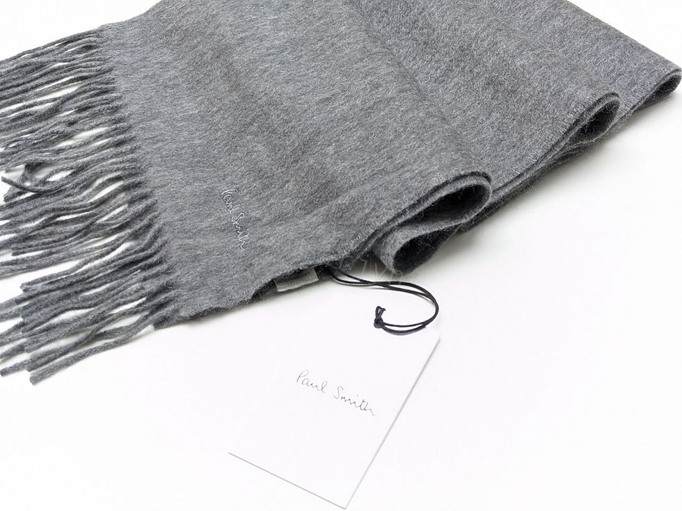 Thumbnail: Paul Smith 100% Cashmere Grey Scarf side view