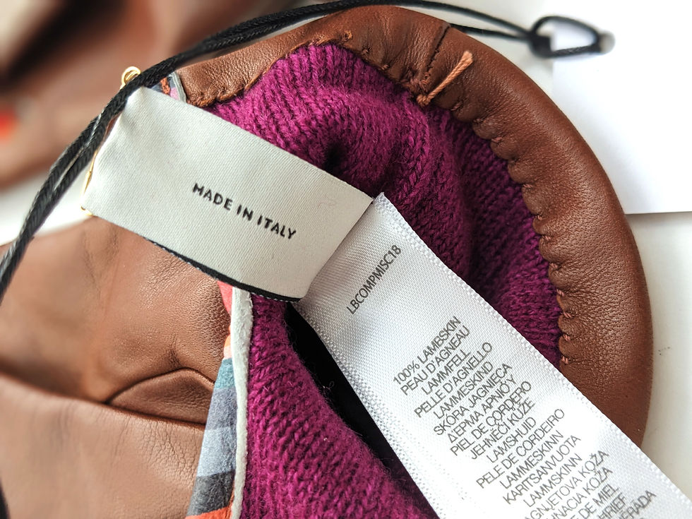 Thumbnail: Paul Smith Women’s Concertina Swirl Tan Lamb Leather Gloves BNWT M/L | RRP £210