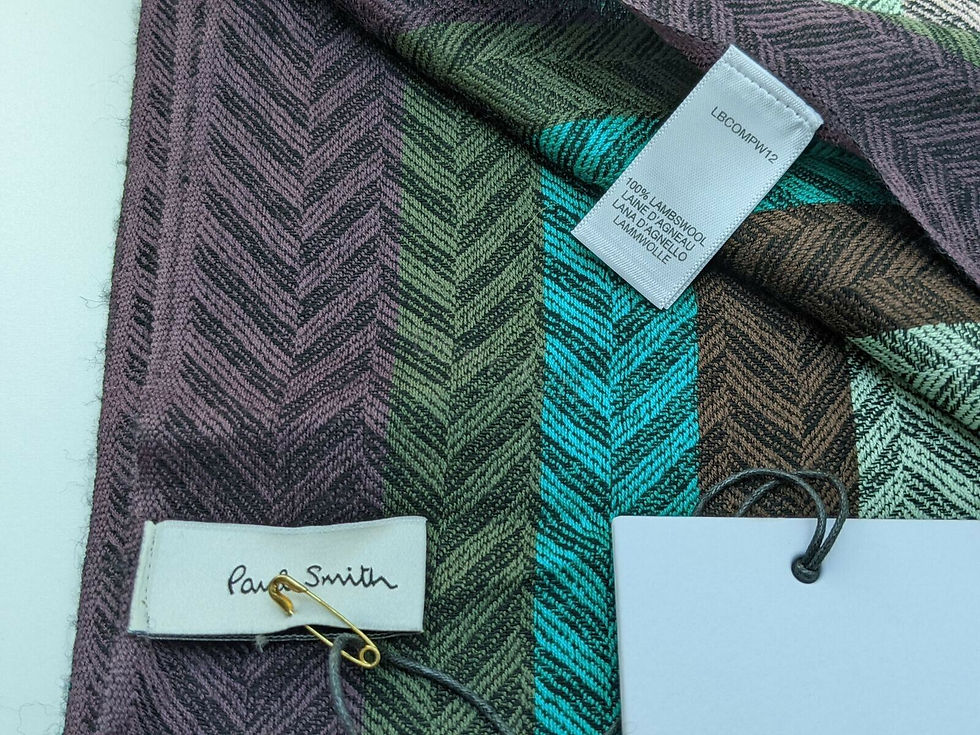 縮圖：Paul Smith Artist Stripe Herringbone Scarf with tags