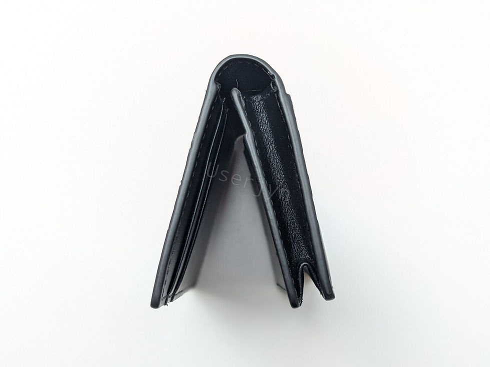 Thumbnail: Burberry Embossed Leather Bifold Card Holder Wallet bottom view