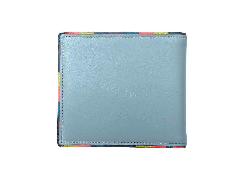 Thumbnail: Light blue Paul Smith wallet with multi stripe interior, new condition, RRP £190.