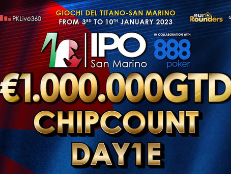 🇮🇹 IPO San Marino 888, Day1E: Cerqua eccelle, Gaiulli a muso duro, Pezzano finisce 3° in chips