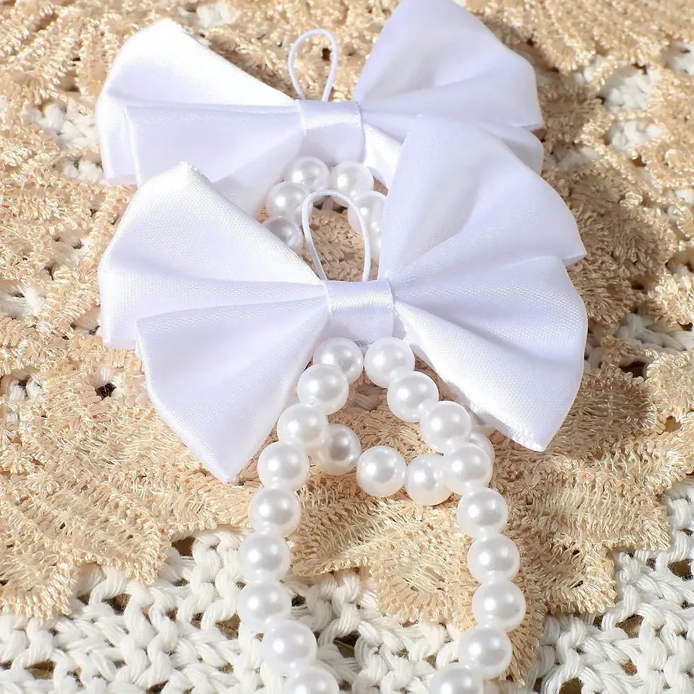Thumbnail: Ylsteed Newborn Girl Butterfly Knot Pearl Barefoot Sandals Infant Photography