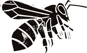 Woodcut of a bee