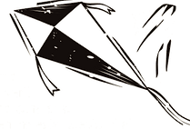 Woodcut of a kite