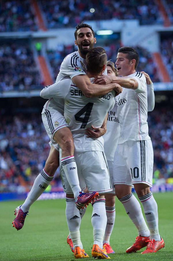 Celebración de un gol de Ramos en el Bernabéu(FOTO: Reuters)