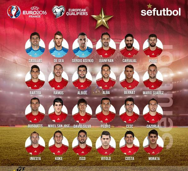 Casillas, Carvajal, Ramos e Isco con la selección española