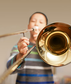Boy Playing Trombone