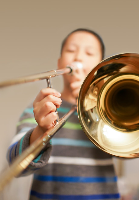 Boy Playing Trombone