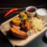 Pork Ribs with Two Sauces, Grilled Corn & Coleslaw