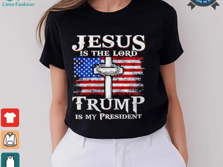Jesus is the Lord Trump is my president American flag shirt