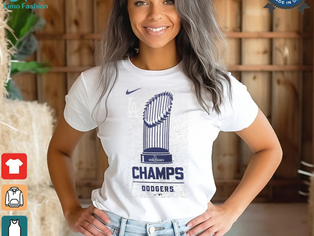 Los Angeles Dodgers Nike Heather Charcoal 2024 World Series Champions Tri Blend T Shirt