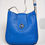 Thumbnail: Hobo Bag Blue Leather Contoured with Beige Leather and Sodalite