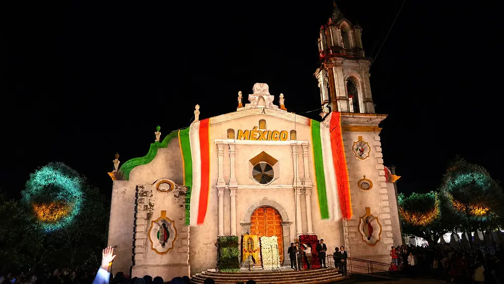 Mexican banners - El Grito 2019 - Pilcaya Church