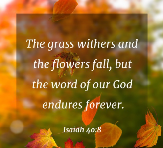 Isaiah 40.8 leaves falling