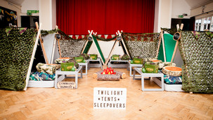 Army Camo Theme Sleepover Setup