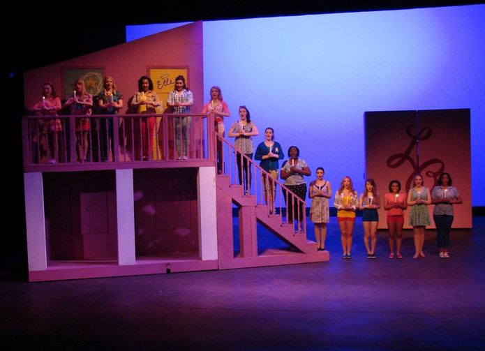 Inside the sorority house.