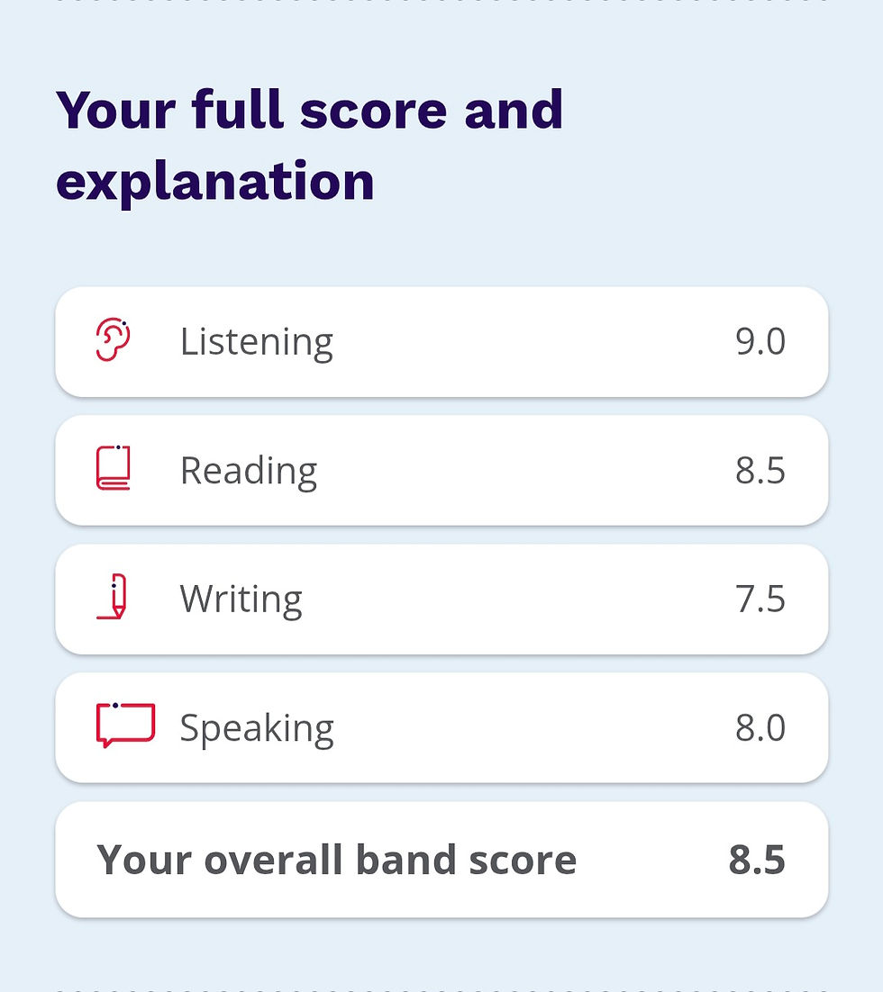 IELTS 8.5 - WOW!