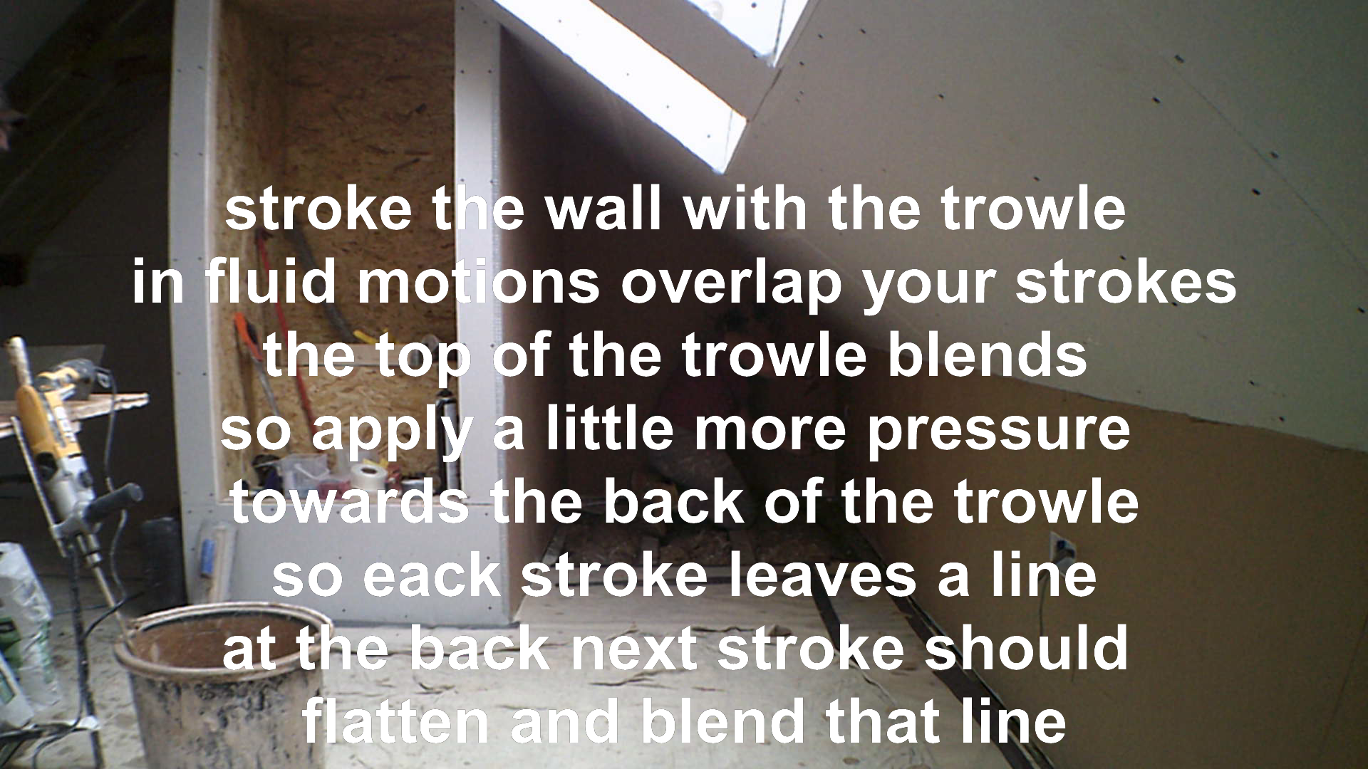pressing down plaster