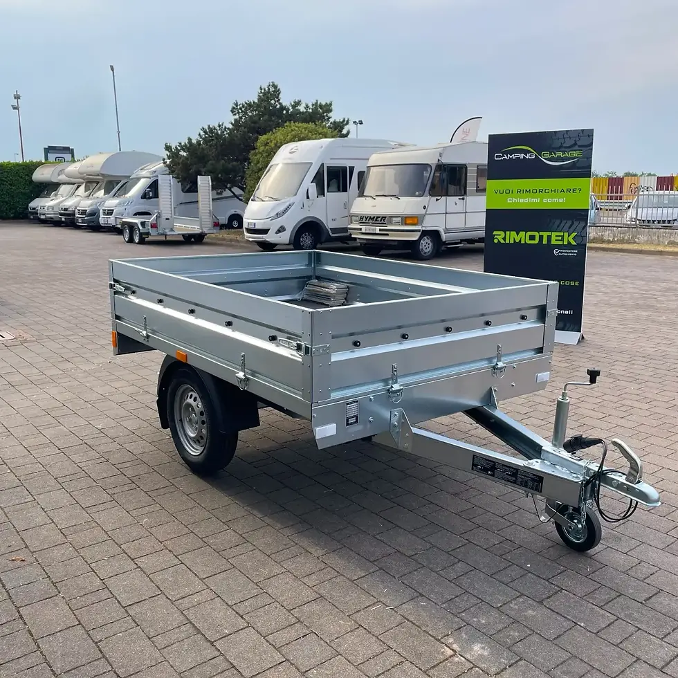Foto Rimorchio professionale porta tutto senza freni C200 SF 750 750kg portata utile telaio zincato con timone a V fronte sede Camping Garage a Novara 