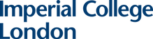 This image is a logo for Imperial College London, which is the name in blue text, aligned left. Imperial College is on the first line and London on the second line.