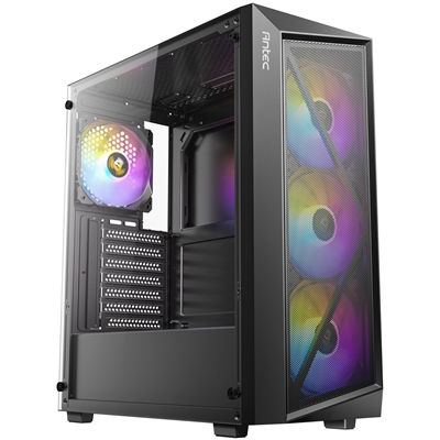 Antec AX67 ARGB Mid-Tower Gaming PC Case, Full Mesh Front, Tempered Glass, 4 ...