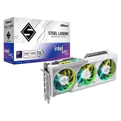ASRock Intel Arc B580 Steel Legend OC 12GB GDDR6 Graphics Card, 2800 MHz Base...