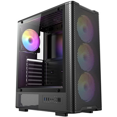 Antec VX310 ARGB Mid-Tower Gaming PC Case - Pre-Installed 4 x 120mm ARGB Fan...