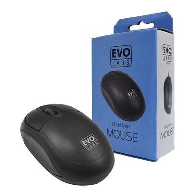 Evo Labs MO-001 Wired USB Mini Plug and Play Mouse, 800 DPI Optical Tracking,...