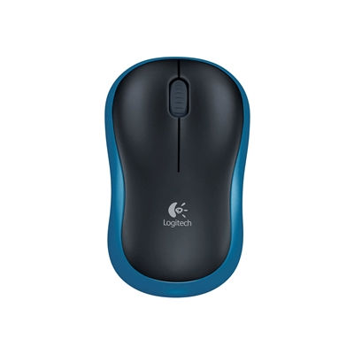 Logitech M185 Wireless Black & Blue Mouse