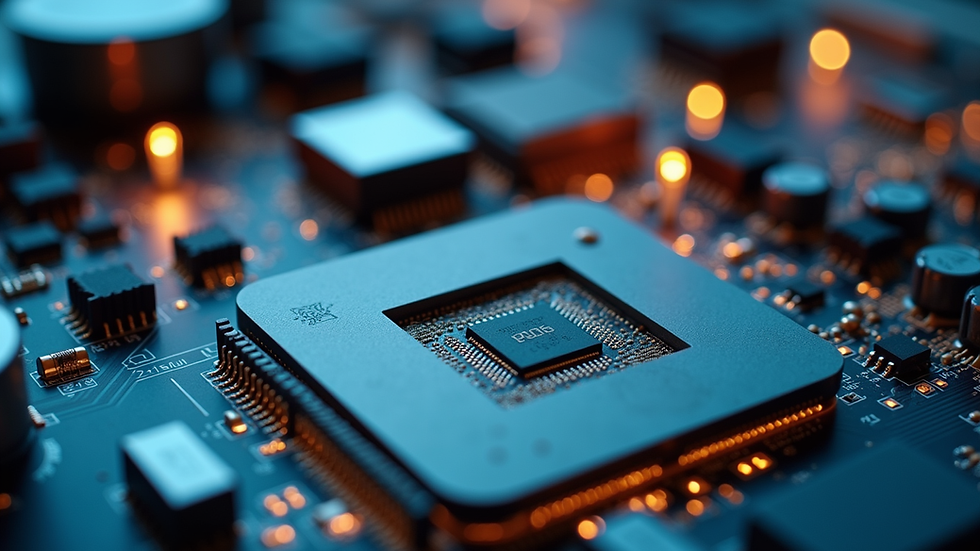Close-up view of a computer motherboard with various components