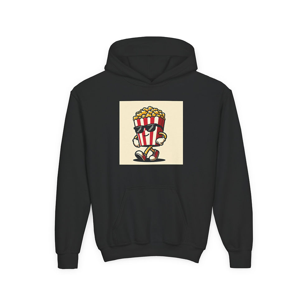 Thumbnail: Cool Popcorn Vibes Graphic Youth Heavy Blend Hoodie