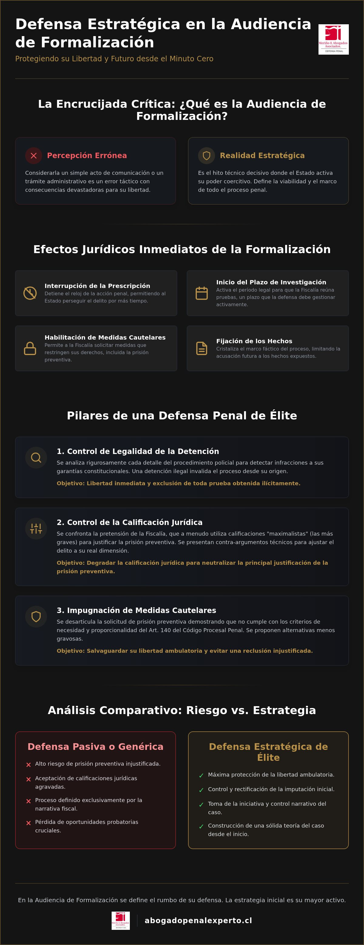 Defensa en audiencia de formalización Chile
