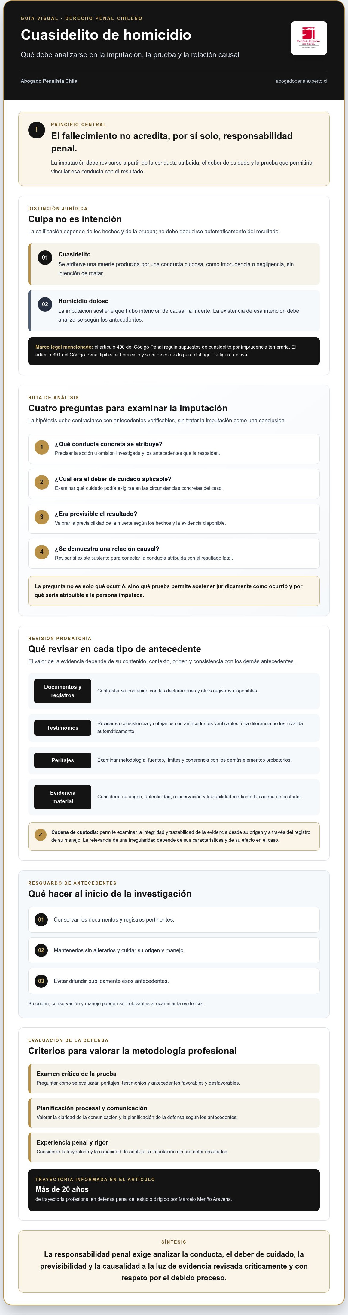 Defensa cuasidelito de homicidio Chile