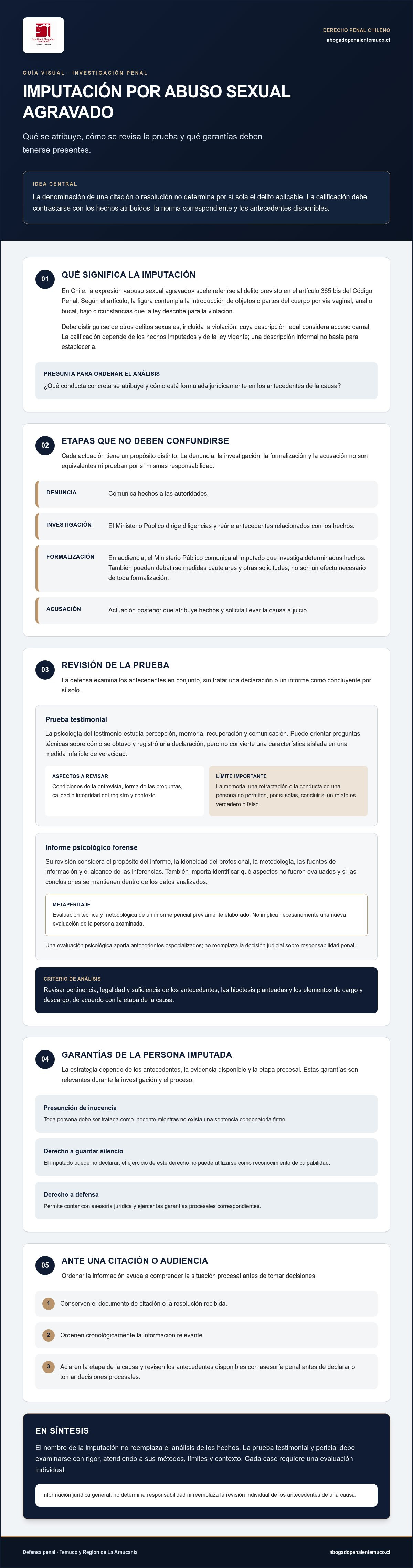 Defensa por abuso sexual agravado chile