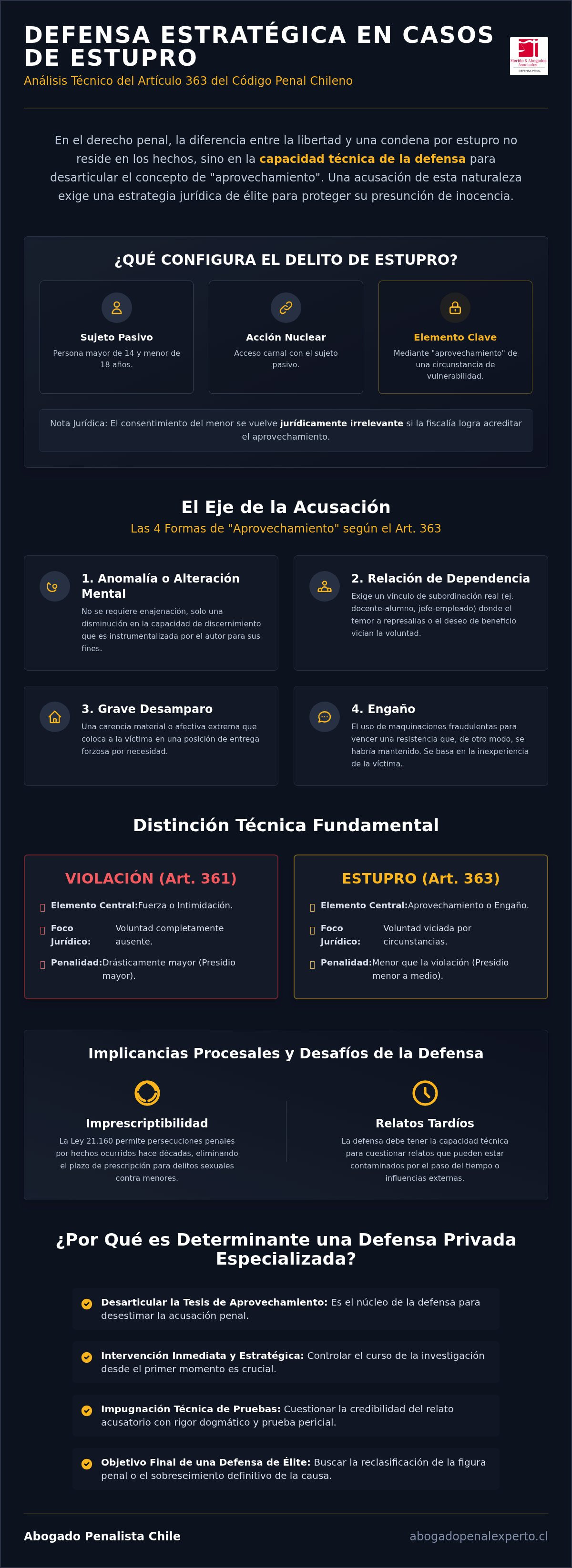 Defensa por estupro en Chile