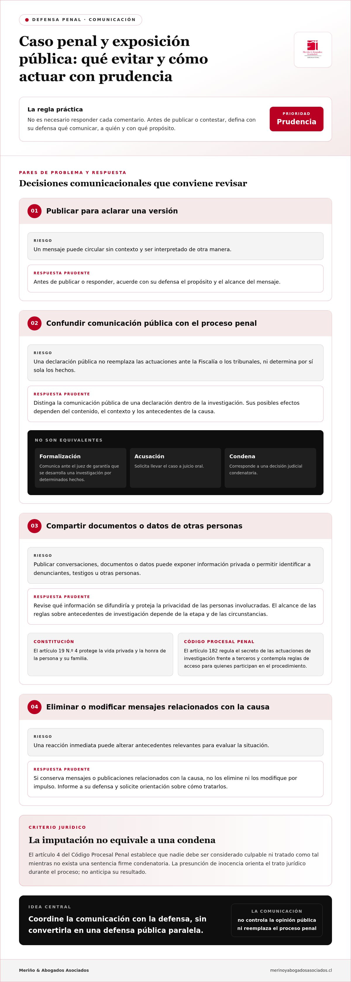 Manejo de la reputación durante un caso penal