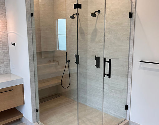 shower enclosure, glass shower, frameless shower, custom shower, shower installation, glass, residential glass, apartment showers, restroom