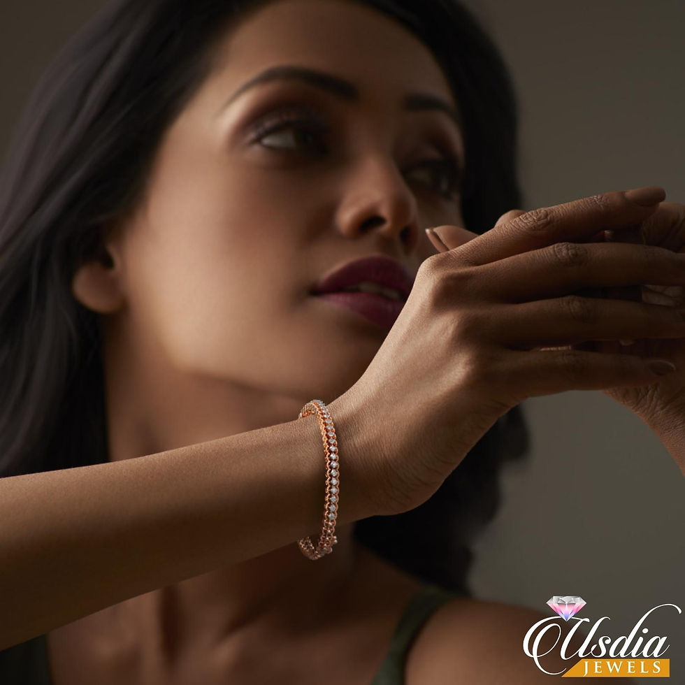 Thumbnail: Round Diamond Single-line Bangle