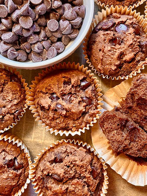 My Gluten Free Double Chocolate Protein Muffins are an excellent way to add extra protein for an energy boost throughout the day. The chocolate experience is intensified with Arbonne chocolate protein powder, cocoa powder, and chocolate chips. Besides being entirely gluten free, these muffins are also free from eggs and oil. Plus they freeze great for up to 2 months! 