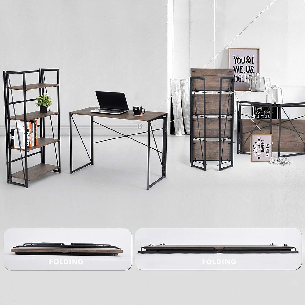 Thumbnail: Inspirer Folding Bookshelf Rack 4-Tiers Bookcase Storage Rack