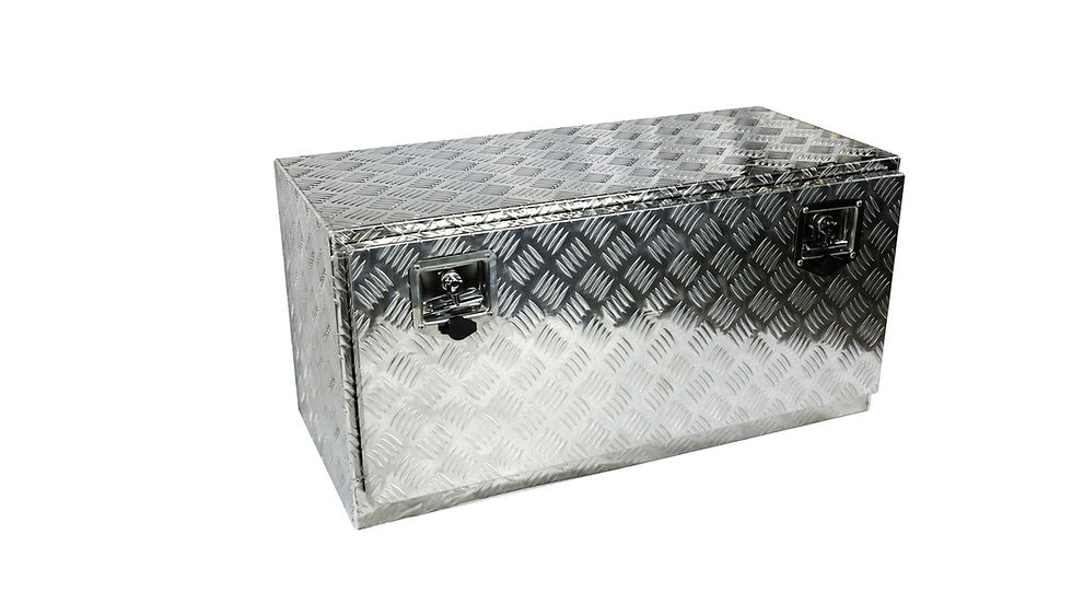 Thumbnail: Silver Aluminum Heavy Duty Pick Up ATV Trailer Bed Tool Box with Lock