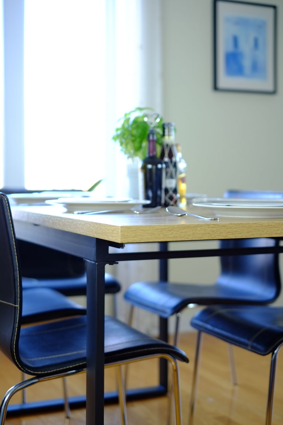 Thumbnail: Inspirer Studio Modern Style Extendible Dining Table MDF with Black Metal Legs