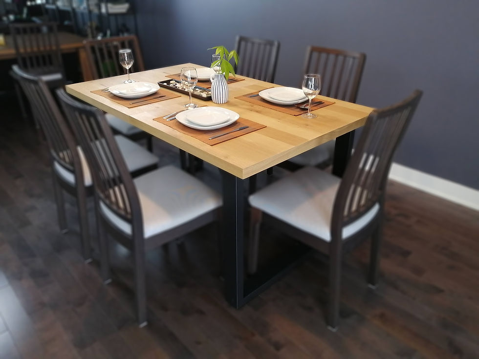 Thumbnail: Roman Extendible Dining Table Oak Finish