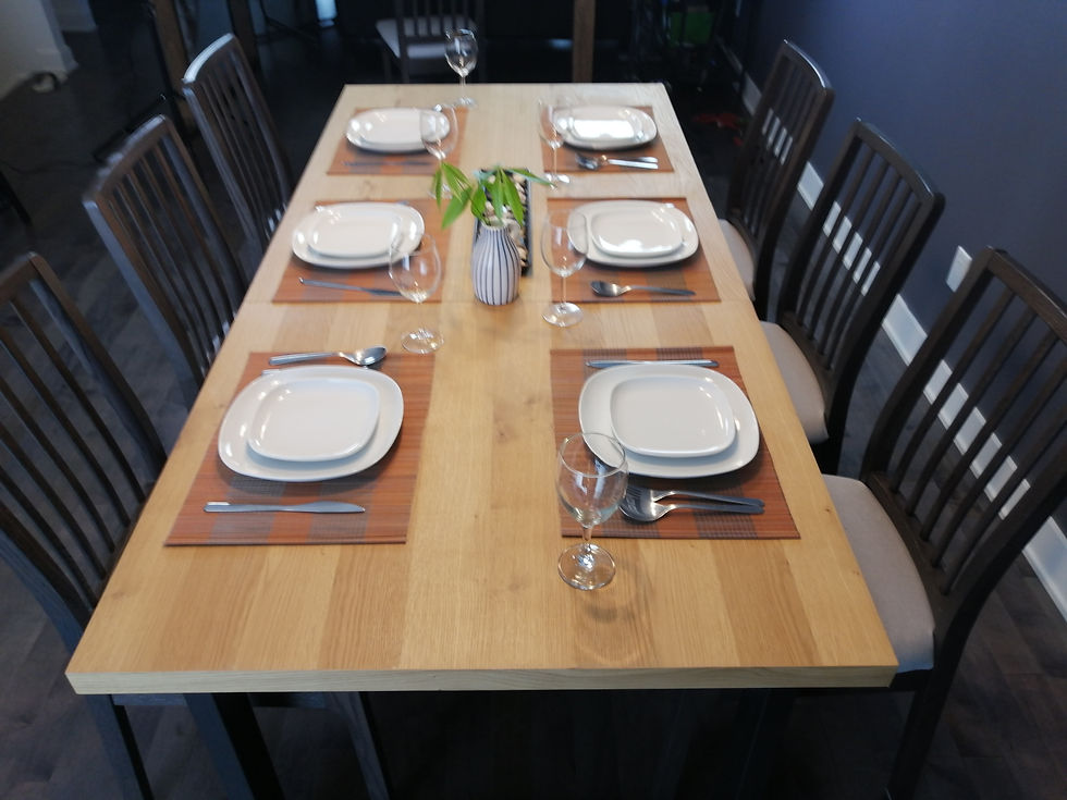 Thumbnail: Roman Extendible Dining Table Oak Finish