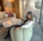 Petra Klinger in a modern luxury interior, offering private mindset coaching for high performers.