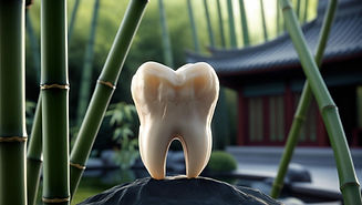 a molar tooth with a calming green themed Asian background(1).jpg
