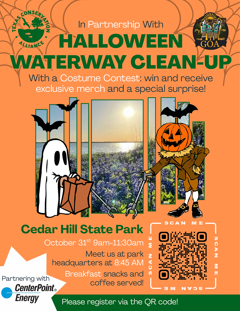 Halloween Trash Cleanup at Cedar Hill State Park